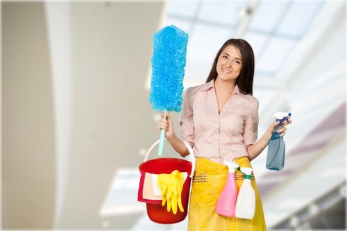 Carpet cleaning team using eco-friendly waste sorting in Hornsey